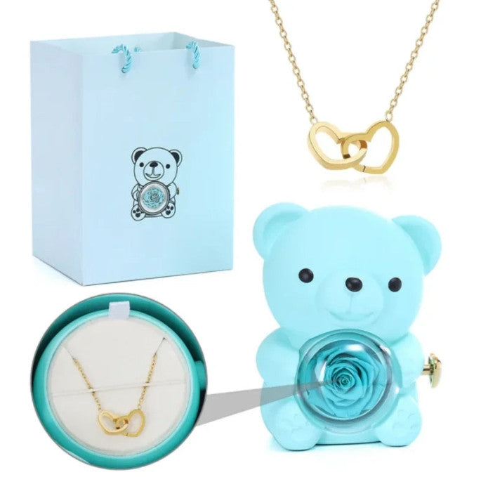 Eternal Rose Bear W/ Necklace